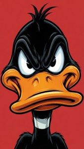 Daffy Duck Frustrated Close-Up