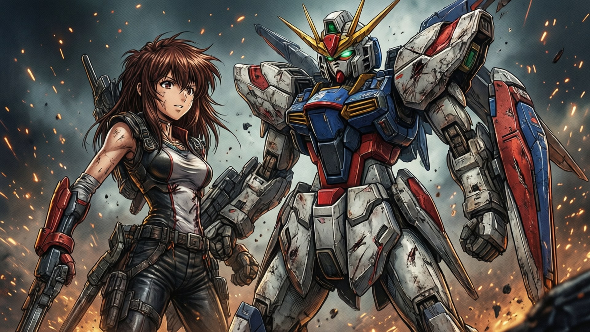 Damaged Exia by Wallpapers.art Studio