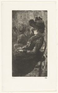 Dame in een café