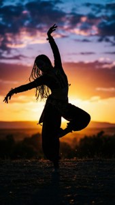 Dancer Silhouette Sunset