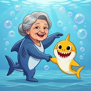 Dancing Grandma and Baby Shark