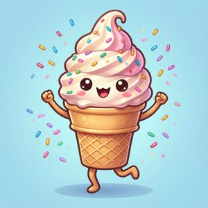 Dancing Kawaii Ice Cream