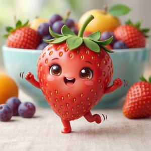 Dancing Kawaii Strawberry