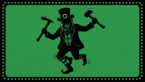 Dancing Leprechaun Silhouette