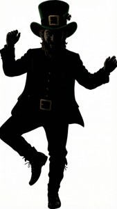 Dancing Leprechaun Silhouette