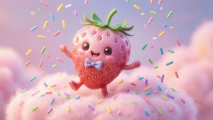 Dancing Strawberry on Cloud