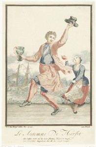 Dansende man met een roemer in zijn hand