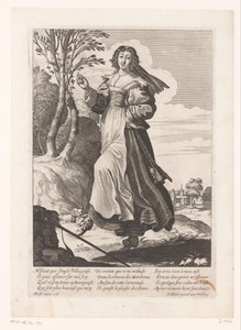 Dansende vrouw in een landschap
