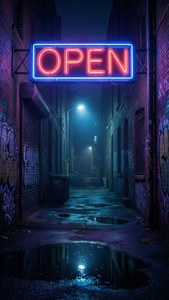 Dark Alley Neon Sign