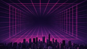 Dark Neon City Perspective
