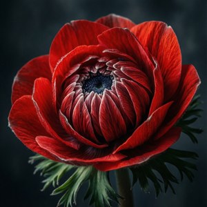 Dark Red Anemone Macro