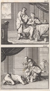 David door Natan bestraft / David bidt voor het leven van het kind van Bathseba