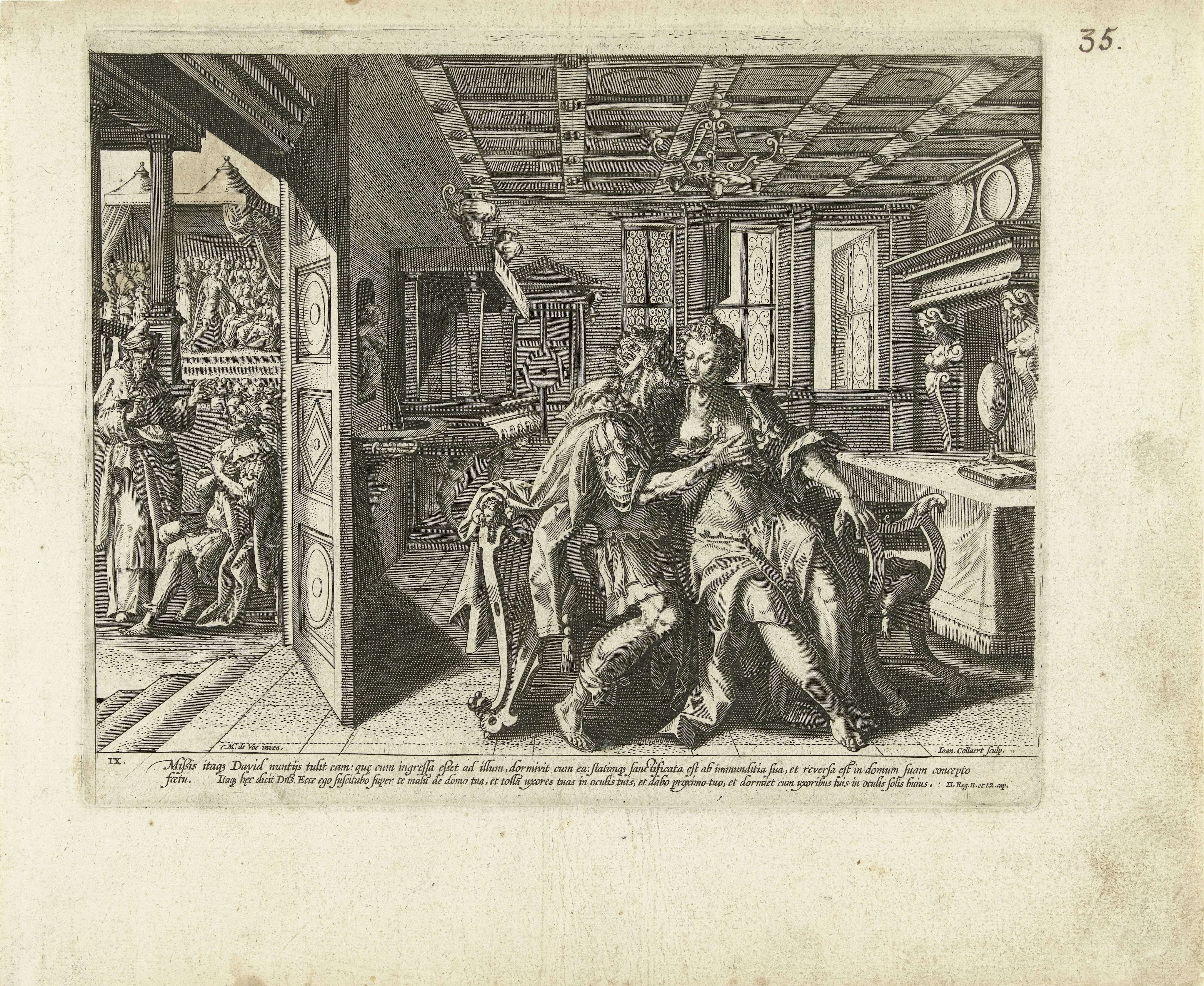 David en Batseba: het negende Gebod by Jan Collaert (II)