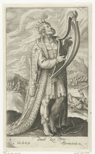 David speelt op zijn harp