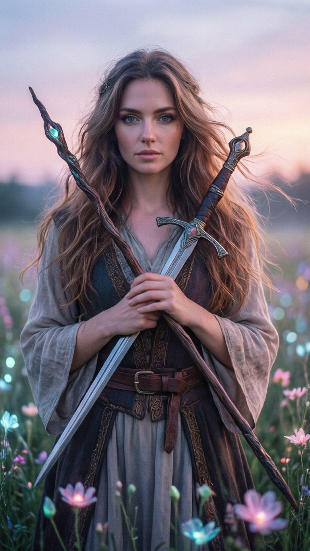 Dawn in the Glowing Field by Wallpapers.art Studio