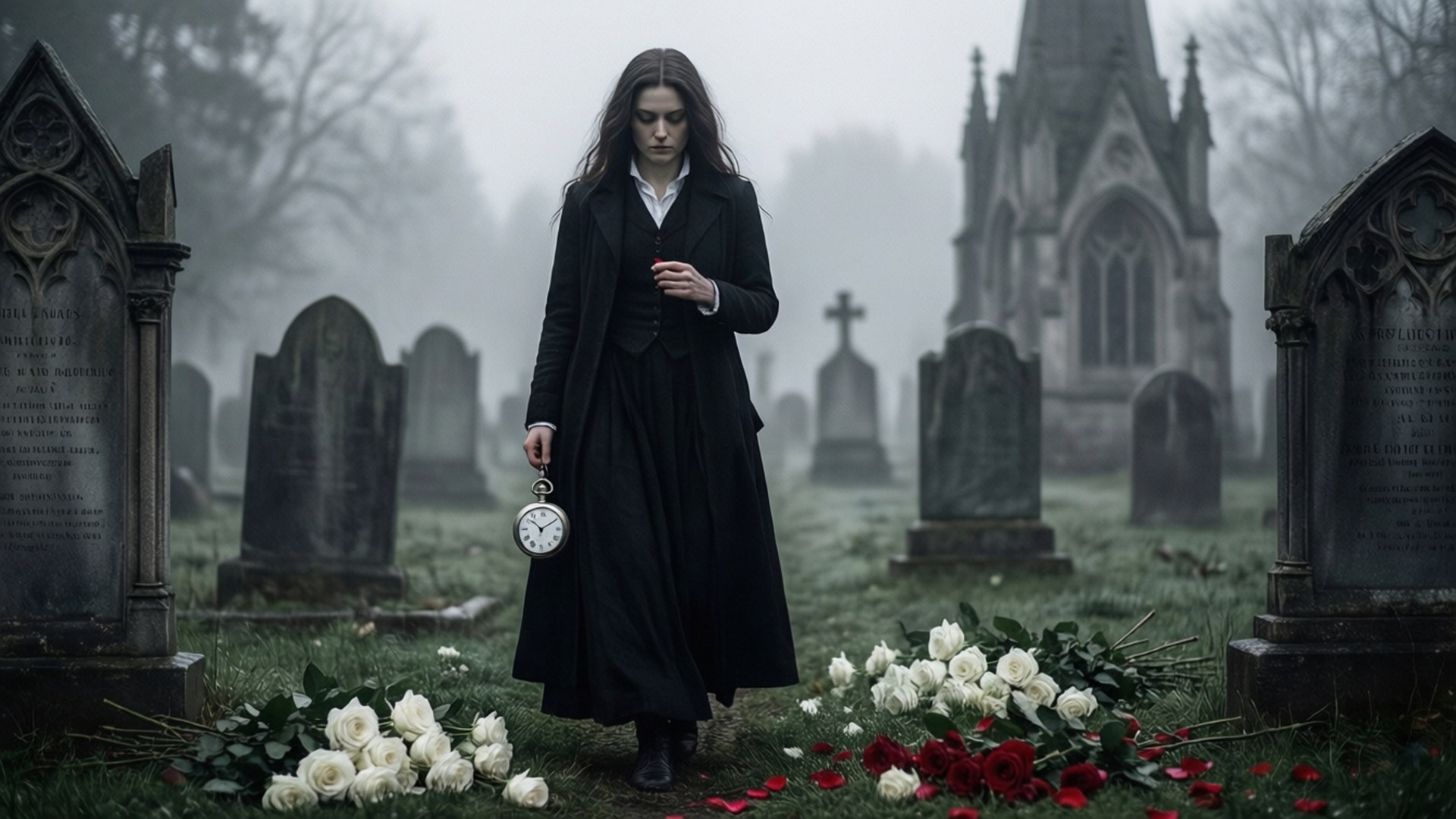 Dawn in the Graveyard by Wallpapers.art Studio