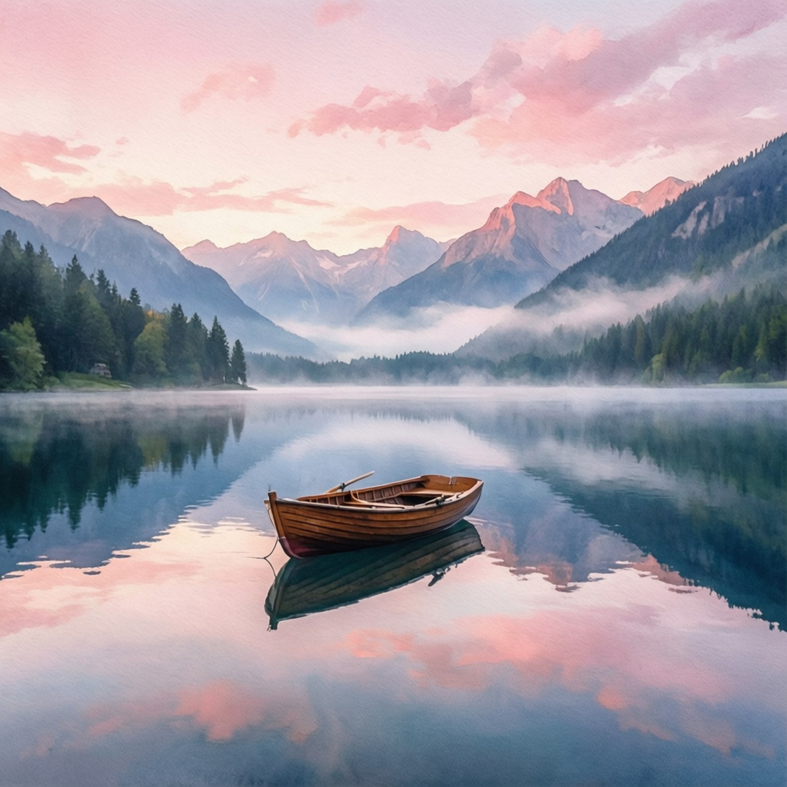Dawn Lake Serenity by Wallpapers.art Studio