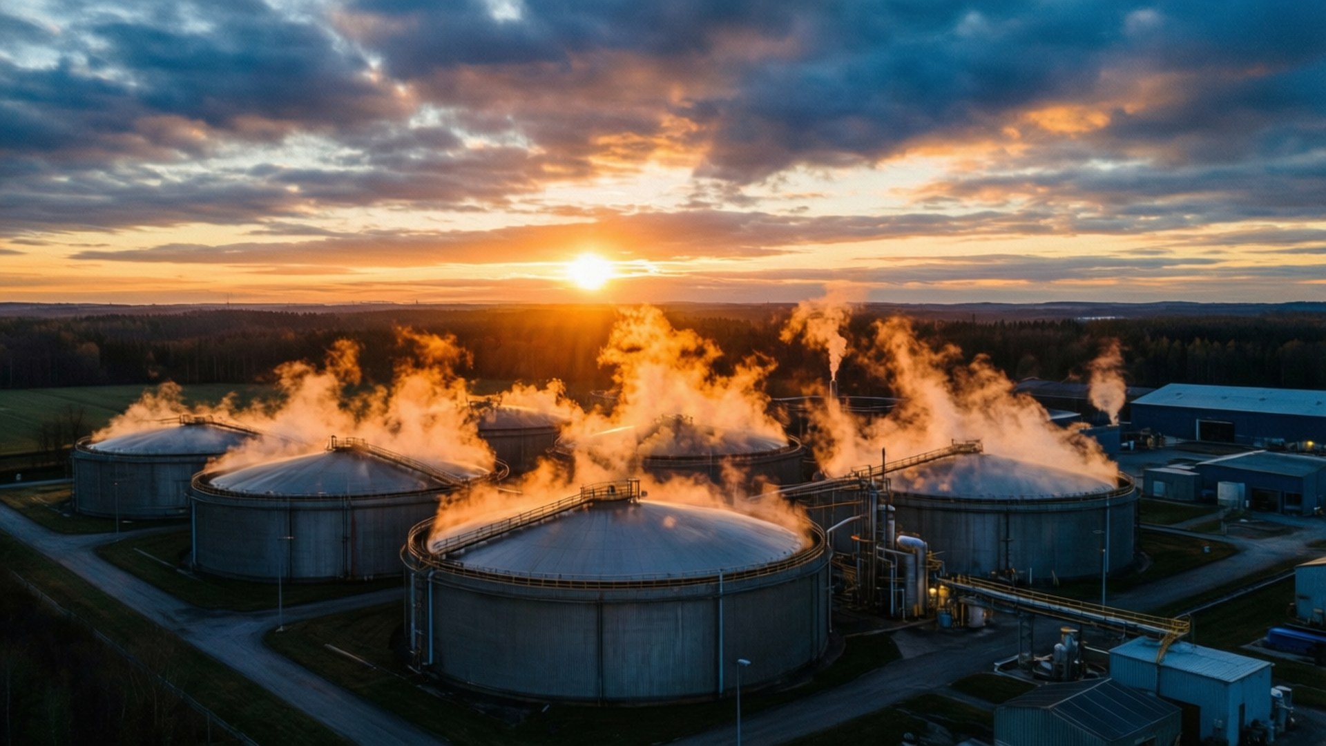 Dawn Over Biogas by Wallpapers.art Studio