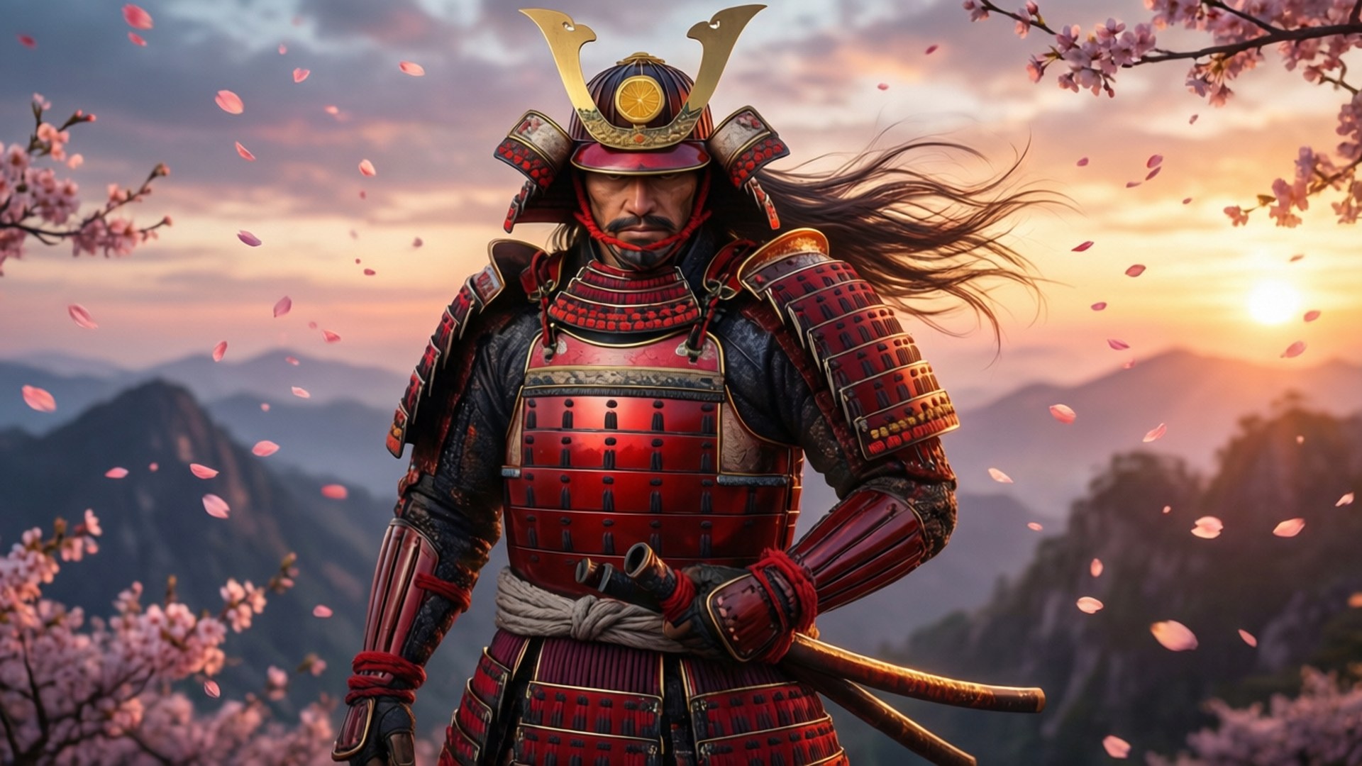 Dawn Samurai's Peak by Wallpapers.art Studio