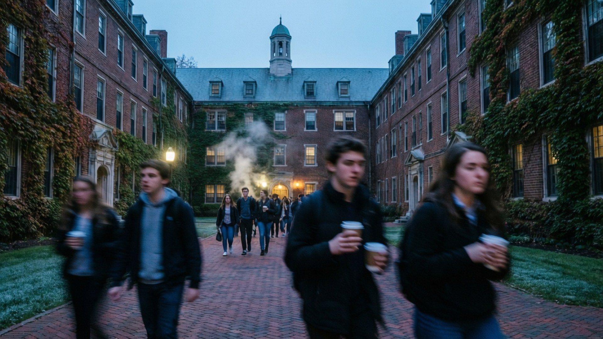 Dawn Walk Through the Quad by Wallpapers.art Studio