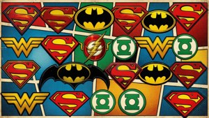 DC Superhero Logos Collage