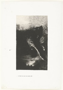 De Chimaera met groene ogen, schreeuwend, ronddraaiend