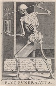 De Dood met een zandloper en een pijl