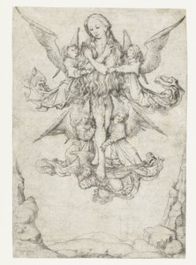 De elevatie van de H. Maria Magdalena met vijf engelen