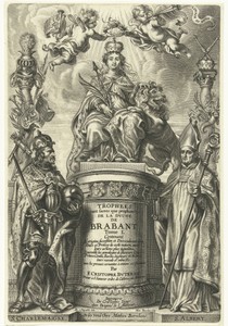 De getroonde Brabantia, met Karel de Grote en H. Albert van Leuven