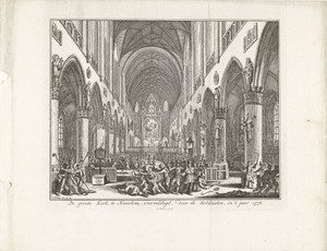 De Grote Kerk te Haarlem bestormd door protestanten, 1578