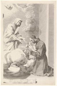 De H. Cajetanus van Thiene neemt van Maria het Christuskind in de armen
