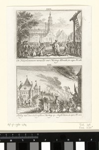 De Haarlemmers verzoenen zich met hertog Albrecht, 1492, en troepen Karel van Gelre buiten Amsterdam, 1507