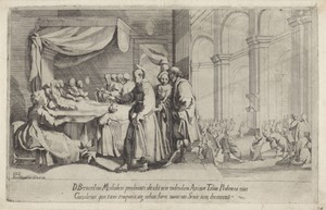 De heilige Bernardinus van Siena brengt een kind tot leven