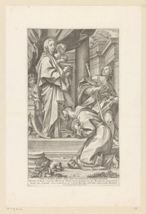 De heilige Franciscus en Jakobus de Meerdere voor Maria met het Christuskind