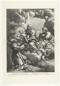 De heilige Franciscus ontvangt het Christuskind van Maria