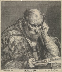De heilige Gregorius leest een boek