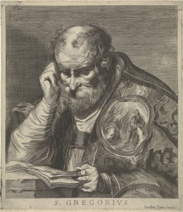 De heilige Gregorius leest een boek