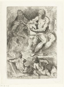 De heilige Hieronymus, de paus en twee putti