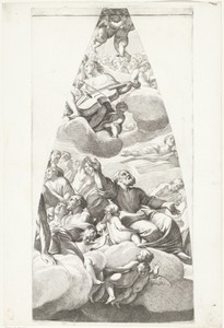 De heilige Jozef en andere heilige met cellospelende engel