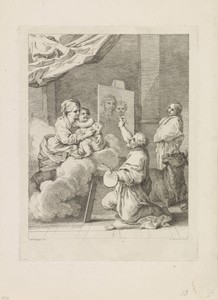 De heilige Lucas schildert Maria met kind