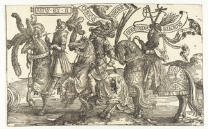 De helden koning Arthur, Karel de Grote en Godfried van Bouillon