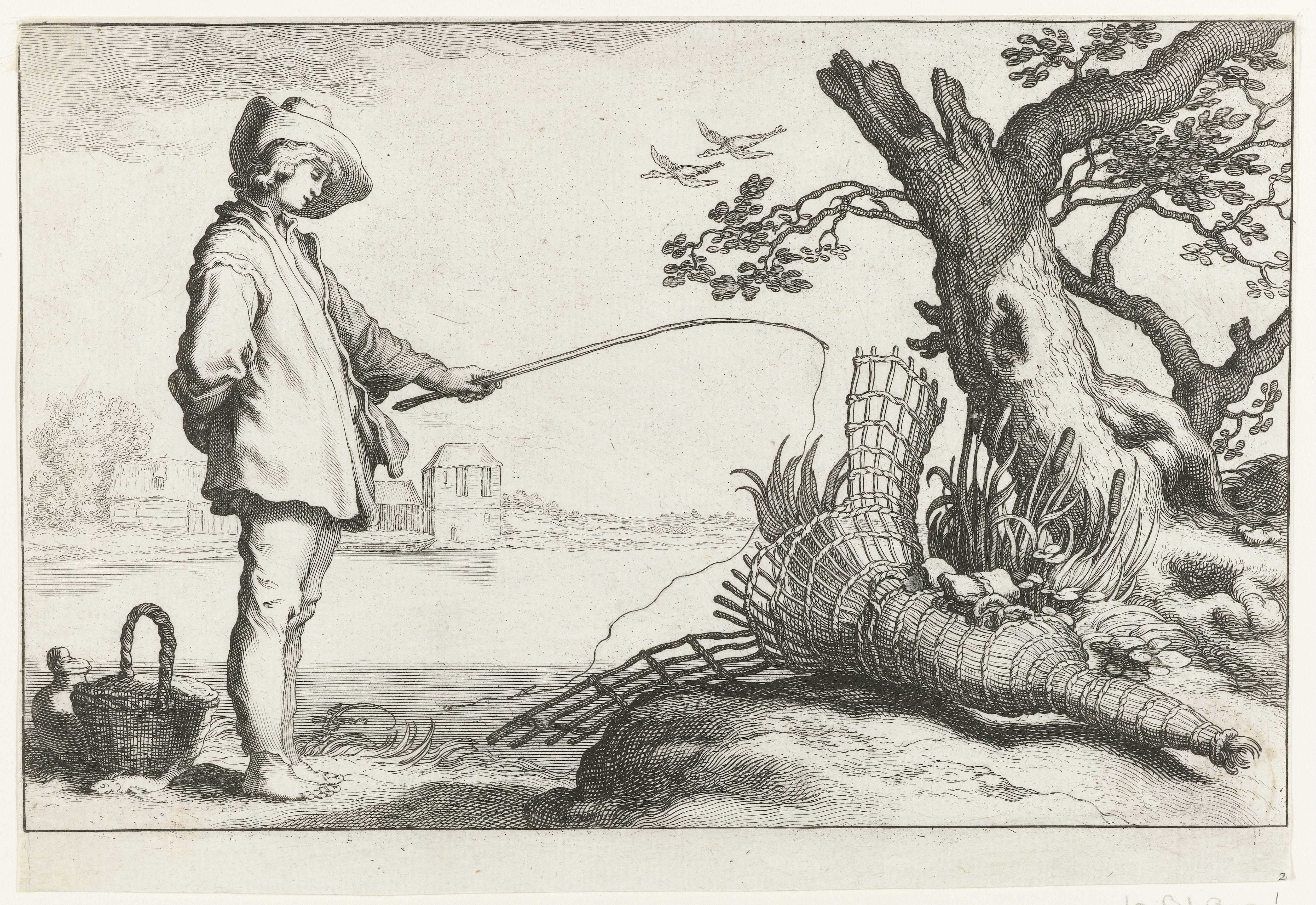De jonge visser by Cornelis Bloemaert (II)