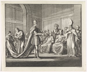 De keizer confronteert de aartsbisschop met de weelde van de kerk