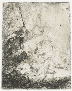 De kleine leeuwenjacht, met twee leeuwen