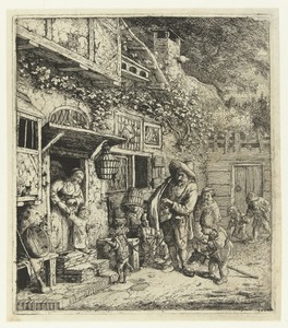 De lierspeler met het dansende hondje