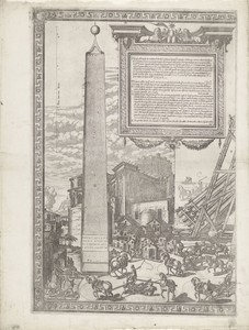 De oprichting van de obelisk op het St. Pietersplein