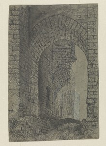 De poort van de ruïne van kasteel Brederode