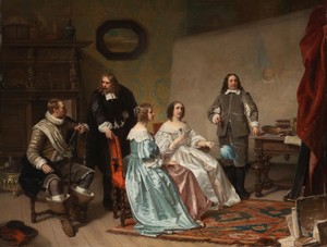 De prinses van Oranje bezoekt het atelier van Bartholomeus van der Helst