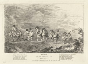 De rekruten voegen zich bij het regiment