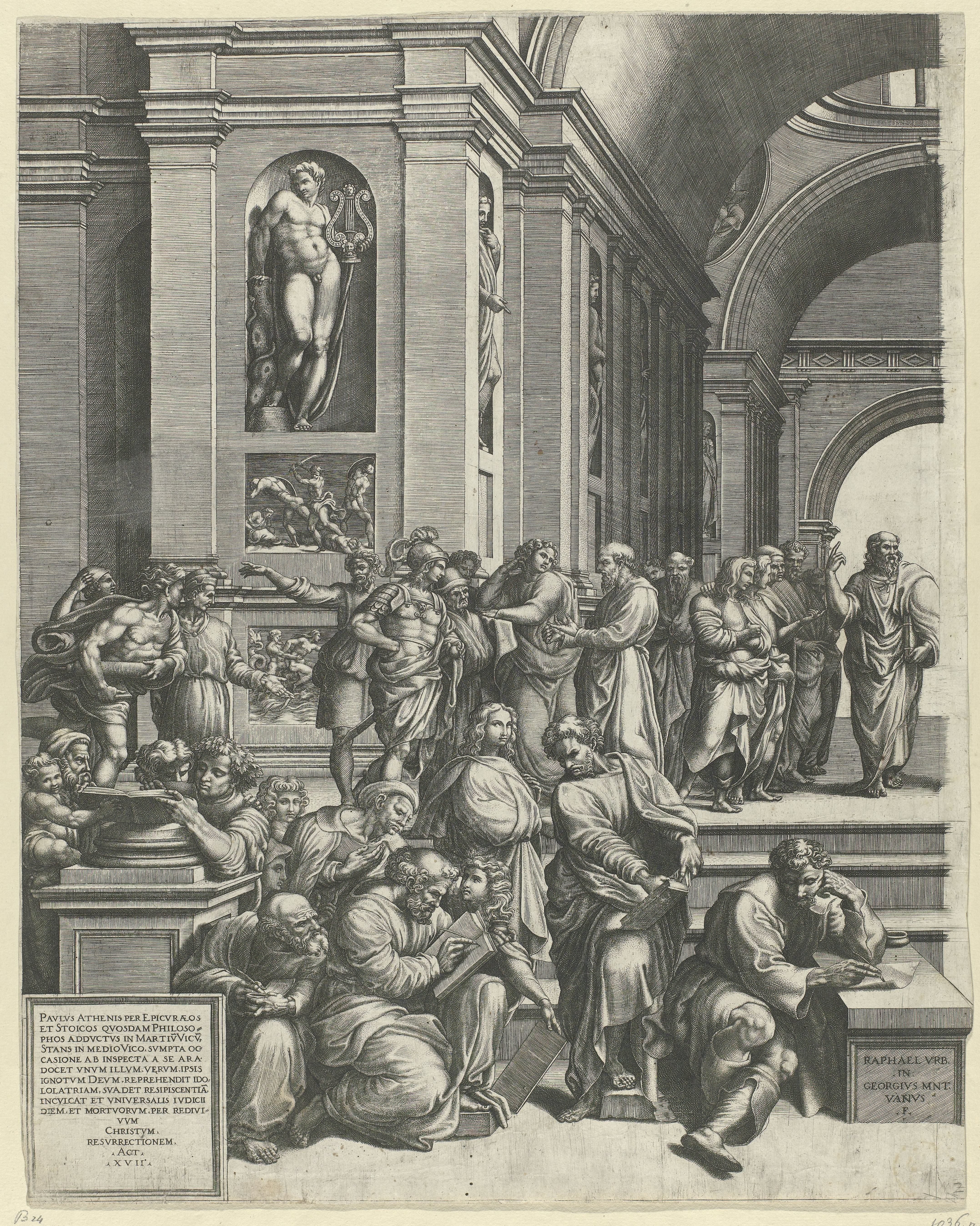 De School van Athene (linker deel) by Giorgio Ghisi